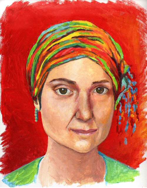 autoportrait rouge